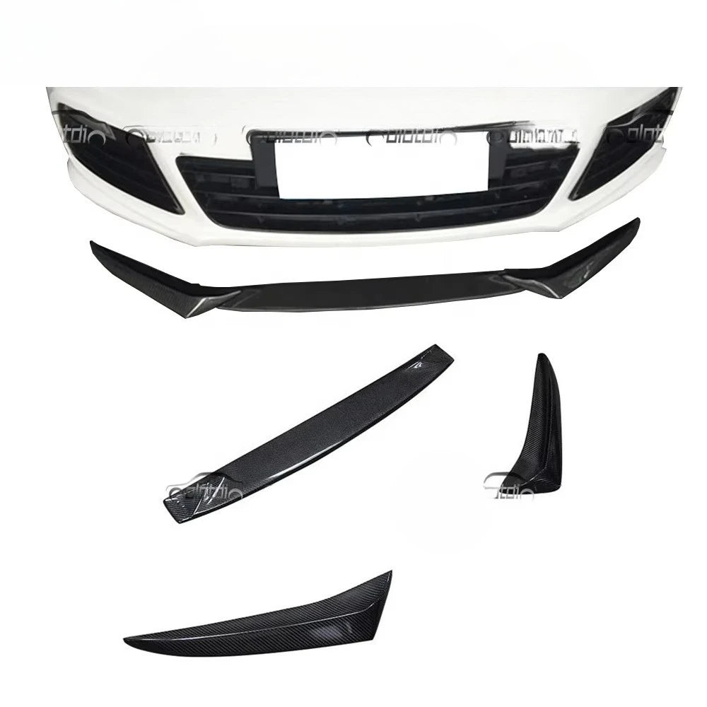 Car Carbon Fiber Front Bumper Lip Chin Spoiler Winglet Splitter For VW Scirocco R 2009-2014