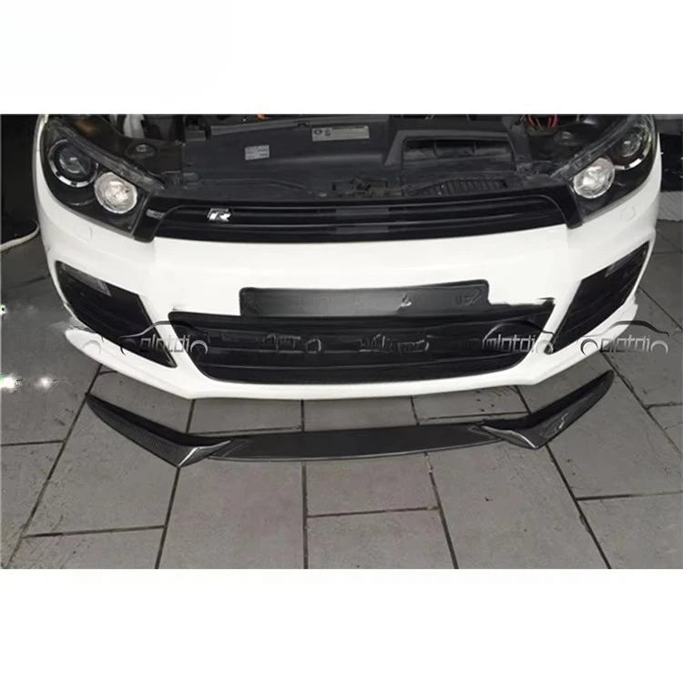 Car Carbon Fiber Front Bumper Lip Chin Spoiler Winglet Splitter For VW Scirocco R 2009-2014