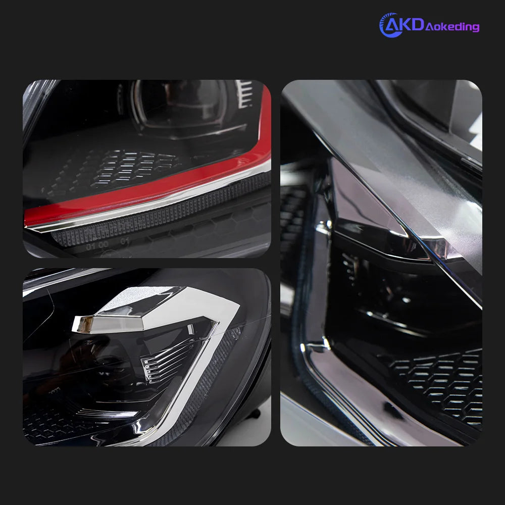 VW MK6 LED Headlights, MK7.5 Style