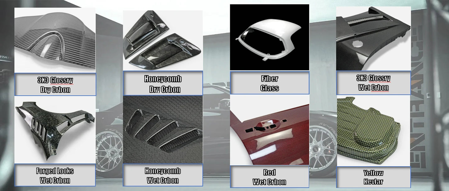 MK7 Carbon Fibre Vented Hood + Vented Fenders