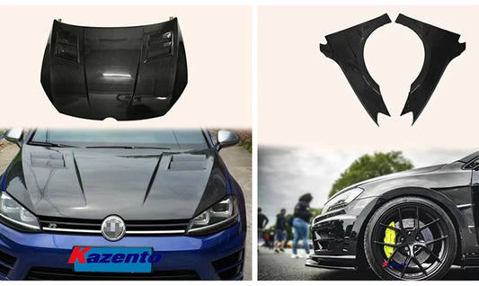 MK7 Carbon Fibre Vented Hood + Vented Fenders
