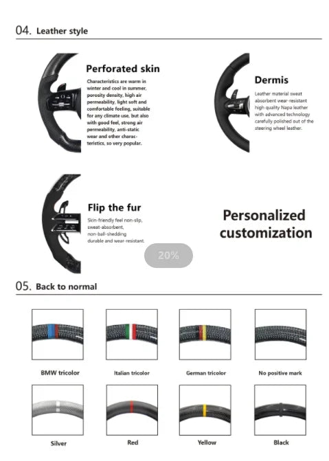 VW Full Leather Flat Bottom Steering Wheel