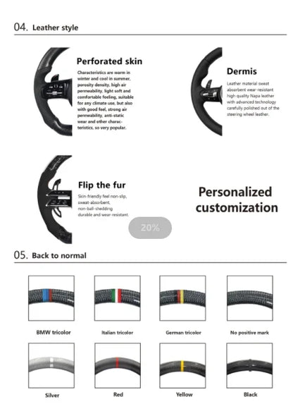 VW Full Leather Flat Bottom Steering Wheel