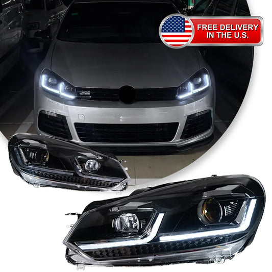 VW MK6 LED Headlights, MK7.5 Style
