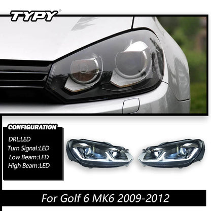 VW MK6 LED Headlights, MK7.5 Style